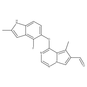 4-[(4-Fluoro-2-methyl-1h-indol-5-yl)oxy]-5-methylpyrrolo[2,1-f][1,2,4]triazine-6-carbaldehyde结构式