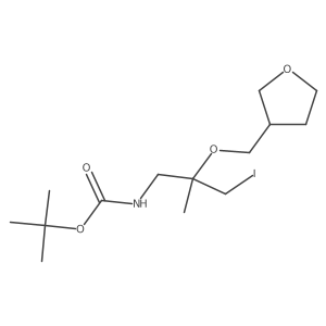 tert-butyl N-{3-iodo-2-methyl-2-[(oxolan-3-yl)methoxy]propyl}carbamate结构式