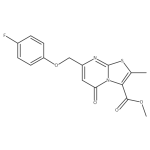 Methyl 7-((4-fluorophenoxy)methyl)-2-methyl-5-oxo-5H-thiazolo[3,2-a]pyrimidine-3-carboxylate Structure