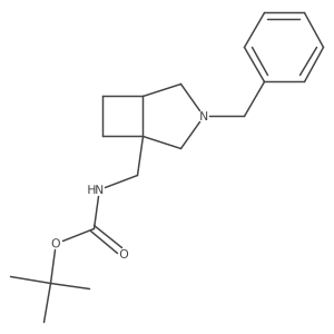 Tert-butyl ((3-benzyl-3-azabicyclo[3.2.0]heptan-1-yl)methyl)carbamate结构式