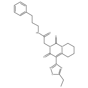 2-[4-(5-ethyl-1,2,4-oxadiazol-3-yl)-1,3-dioxo-1H,2H,3H,5H,6H,7H,8H-pyrido[1,2-c]pyrimidin-2-yl]-N-(3-phenylpropyl)acetamide Structure