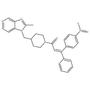 (Z)-1-[4-[(2-methylimidazo[4,5-c]pyridin-1-yl)methyl]piperidin-1-yl]-3-(4-nitrophenyl)-3-phenylprop-2-en-1-one结构式