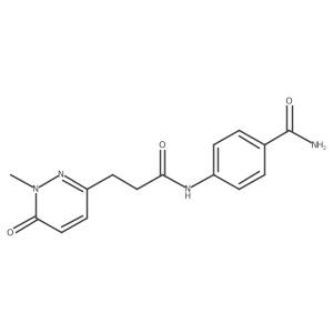 4-(3-(1-Methyl-6-oxo-1,6-dihydropyridazin-3-yl)propanamido)benzamide Structure