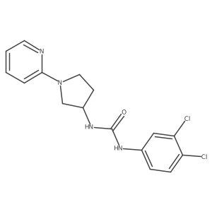 1-(3,4-Dichlorophenyl)-3-(1-(pyridin-2-yl)pyrrolidin-3-yl)urea结构式