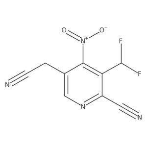 5-(Cyanomethyl)-3-(difluoromethyl)-4-nitropicolinonitrile结构式