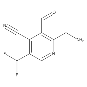2-(Aminomethyl)-4-cyano-5-(difluoromethyl)pyridine-3-carboxaldehyde Structure