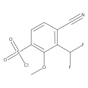 4-Cyano-3-(difluoromethyl)-2-methoxybenzene-1-sulfonyl chloride Structure