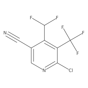 6-Chloro-4-(difluoromethyl)-5-(trifluoromethyl)nicotinonitrile Structure