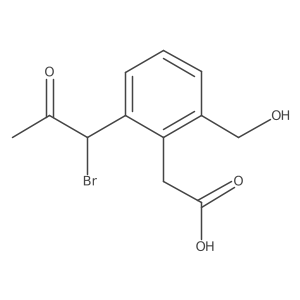 2-(1-Bromo-2-oxopropyl)-6-(hydroxymethyl)phenylacetic acid Structure