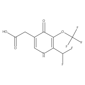 2-(Difluoromethyl)-4-hydroxy-3-(trifluoromethoxy)pyridine-5-acetic acid结构式