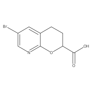 6-Bromo-3,4-dihydro-2H-pyrano[2,3-b]pyridine-2-carboxylic acid结构式