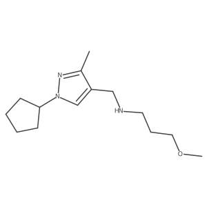 [(1-cyclopentyl-3-methyl-1H-pyrazol-4-yl)methyl](3-methoxypropyl)amine结构式