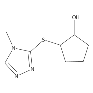 (1R,2R)-2-[(4-methyl-4H-1,2,4-triazol-3-yl)sulfanyl]cyclopentan-1-ol结构式
