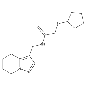 2-(cyclopentylthio)-N-((4,5,6,7-tetrahydropyrazolo[1,5-a]pyridin-3-yl)methyl)acetamide Structure