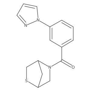 (3-(1H-pyrazol-1-yl)phenyl)(2-thia-5-azabicyclo[2.2.1]heptan-5-yl)methanone Structure