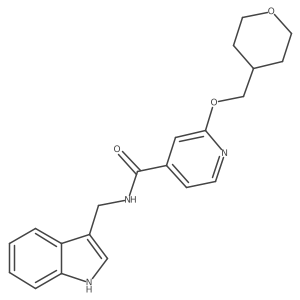 N-((1H-indol-3-yl)methyl)-2-((tetrahydro-2H-pyran-4-yl)methoxy)isonicotinamide Structure
