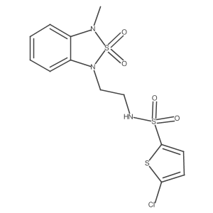 5-chloro-N-(2-(3-methyl-2,2-dioxidobenzo[c][1,2,5]thiadiazol-1(3H)-yl)ethyl)thiophene-2-sulfonamide结构式