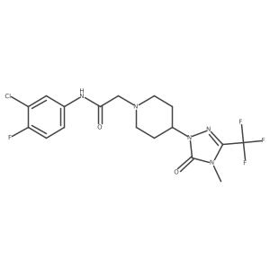 N-(3-chloro-4-fluorophenyl)-2-(4-(4-methyl-5-oxo-3-(trifluoromethyl)-4,5-dihydro-1H-1,2,4-triazol-1-yl)piperidin-1-yl)acetamide Structure