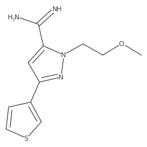 1-(2-methoxyethyl)-3-(thiophen-3-yl)-1H-pyrazole-5-carboximidamide Structure