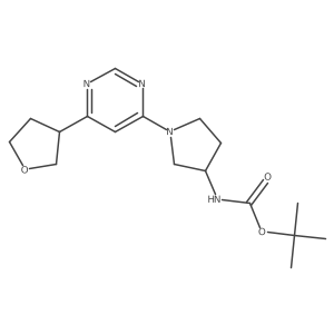 tert-butyl N-{1-[6-(oxolan-3-yl)pyrimidin-4-yl]pyrrolidin-3-yl}carbamate Structure