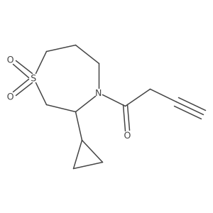 4-(But-3-ynoyl)-3-cyclopropyl-1lambda6,4-thiazepane-1,1-dione结构式