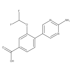 4-(2-Aminopyrimidin-5-yl)-3-(difluoromethoxy)benzoic acid结构式