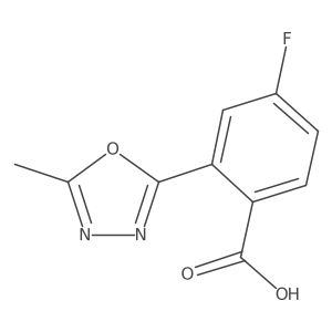4-Fluoro-2-(5-methyl-1,3,4-oxadiazol-2-yl)benzoic acid结构式
