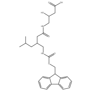 4-[(3S)-3-[({[(9H-fluoren-9-yl)methoxy]carbonyl}amino)methyl]-5-methylhexanamido]-3-hydroxybutanoic acid Structure