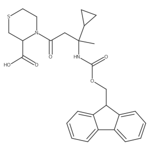 4-[3-cyclopropyl-3-({[(9H-fluoren-9-yl)methoxy]carbonyl}amino)butanoyl]thiomorpholine-3-carboxylic acid结构式