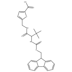 5-{[2-({[(9H-fluoren-9-yl)methoxy]carbonyl}amino)-3,3-dimethylbutanamido]methyl}furan-2-carboxylic acid结构式