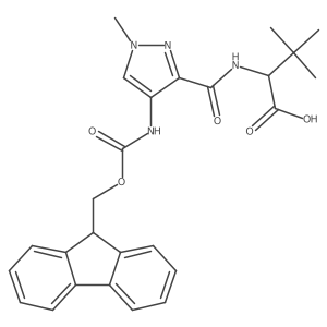 2-{[4-({[(9H-fluoren-9-yl)methoxy]carbonyl}amino)-1-methyl-1H-pyrazol-3-yl]formamido}-3,3-dimethylbutanoic acid结构式