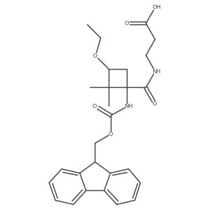 3-{[3-ethoxy-1-({[(9H-fluoren-9-yl)methoxy]carbonyl}amino)-2,2-dimethylcyclobutyl]formamido}propanoic acid结构式