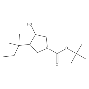 Tert-butyl 3-hydroxy-4-(2-methylbutan-2-yl)pyrrolidine-1-carboxylate结构式