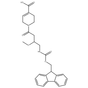 1-[4-({[(9H-fluoren-9-yl)methoxy]carbonyl}amino)-3-methoxybutanoyl]-1,2,3,6-tetrahydropyridine-4-carboxylic acid Structure