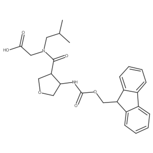 2-{1-[4-({[(9H-fluoren-9-yl)methoxy]carbonyl}amino)oxolan-3-yl]-N-(2-methylpropyl)formamido}acetic acid Structure