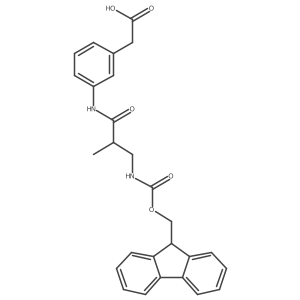 2-{3-[3-({[(9H-fluoren-9-yl)methoxy]carbonyl}amino)-2-methylpropanamido]phenyl}acetic acid Structure