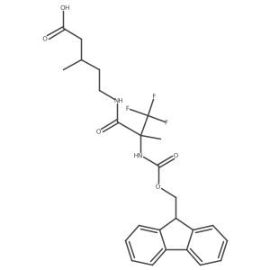 5-[2-({[(9H-fluoren-9-yl)methoxy]carbonyl}amino)-3,3,3-trifluoro-2-methylpropanamido]-3-methylpentanoic acid Structure