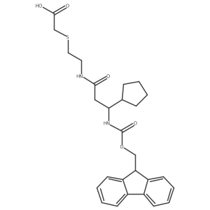 2-({2-[3-cyclopentyl-3-({[(9H-fluoren-9-yl)methoxy]carbonyl}amino)propanamido]ethyl}sulfanyl)acetic acid Structure