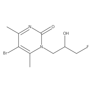 5-Bromo-1-(3-fluoro-2-hydroxypropyl)-4,6-dimethyl-1,2-dihydropyrimidin-2-one结构式