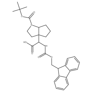 rac-2-[(3aR,6aR)-1-[(tert-butoxy)carbonyl]-octahydrocyclopenta[b]pyrrol-3a-yl]-2-({[(9H-fluoren-9-yl)methoxy]carbonyl}amino)acetic acid结构式