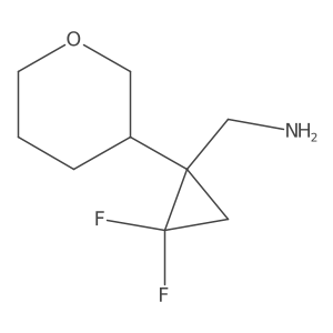[2,2-Difluoro-1-(oxan-3-yl)cyclopropyl]methanamine结构式