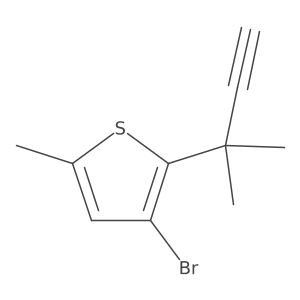 3-Bromo-5-methyl-2-(2-methylbut-3-yn-2-yl)thiophene结构式