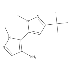 5-(3-tert-butyl-1-methyl-1H-pyrazol-5-yl)-1-methyl-1H-pyrazol-4-amine结构式
