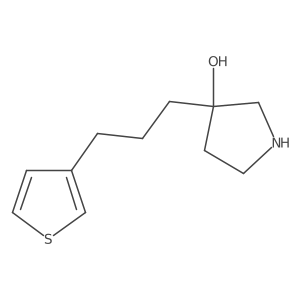3-[3-(Thiophen-3-yl)propyl]pyrrolidin-3-ol结构式