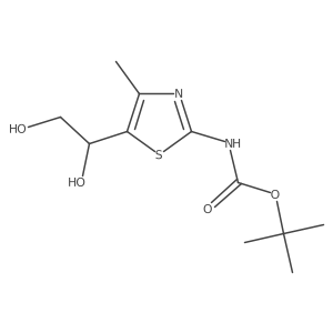 tert-butyl N-[5-(1,2-dihydroxyethyl)-4-methyl-1,3-thiazol-2-yl]carbamate结构式