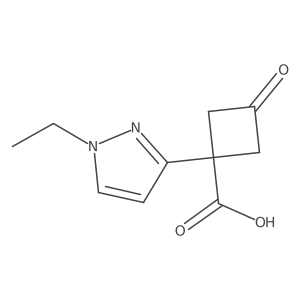 1-(1-ethyl-1H-pyrazol-3-yl)-3-oxocyclobutane-1-carboxylic acid Structure