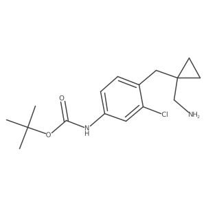 tert-butyl N-(4-{[1-(aminomethyl)cyclopropyl]methyl}-3-chlorophenyl)carbamate Structure