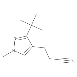 3-(3-tert-butyl-1-methyl-1H-pyrazol-4-yl)propanenitrile结构式