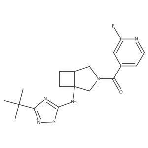 N-(3-tert-butyl-1,2,4-thiadiazol-5-yl)-3-(2-fluoropyridine-4-carbonyl)-3-azabicyclo[3.2.0]heptan-1-amine Structure