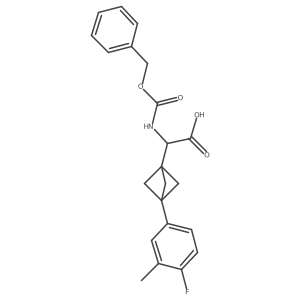 2-[3-(4-Fluoro-3-methylphenyl)-1-bicyclo[1.1.1]pentanyl]-2-(phenylmethoxycarbonylamino)acetic acid Structure